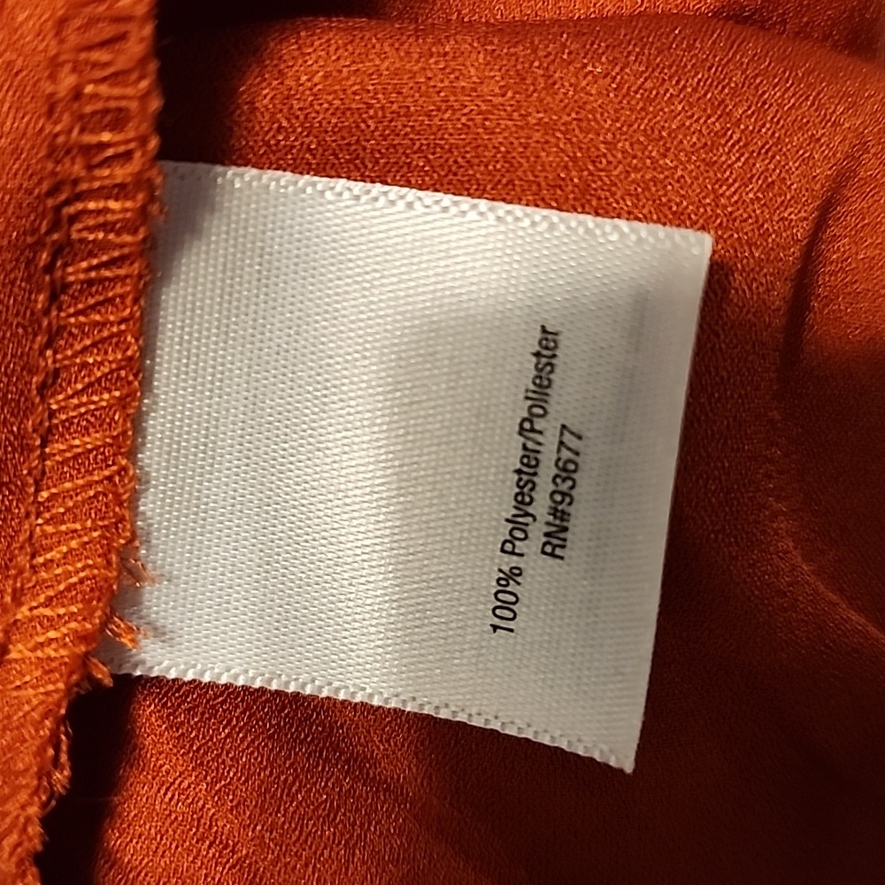 Ana XL shimmery burnt orange sleeveless ruffle blouse. Like new😍 - Picture 5 of 5